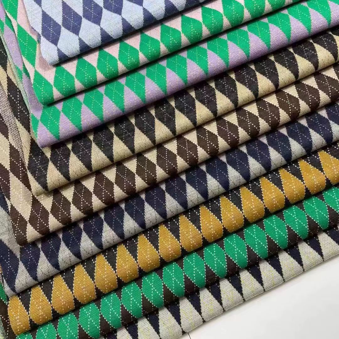 Jacquard Strickstoff mit Schachbrettmuster – Bild 6 | LuxeStyle