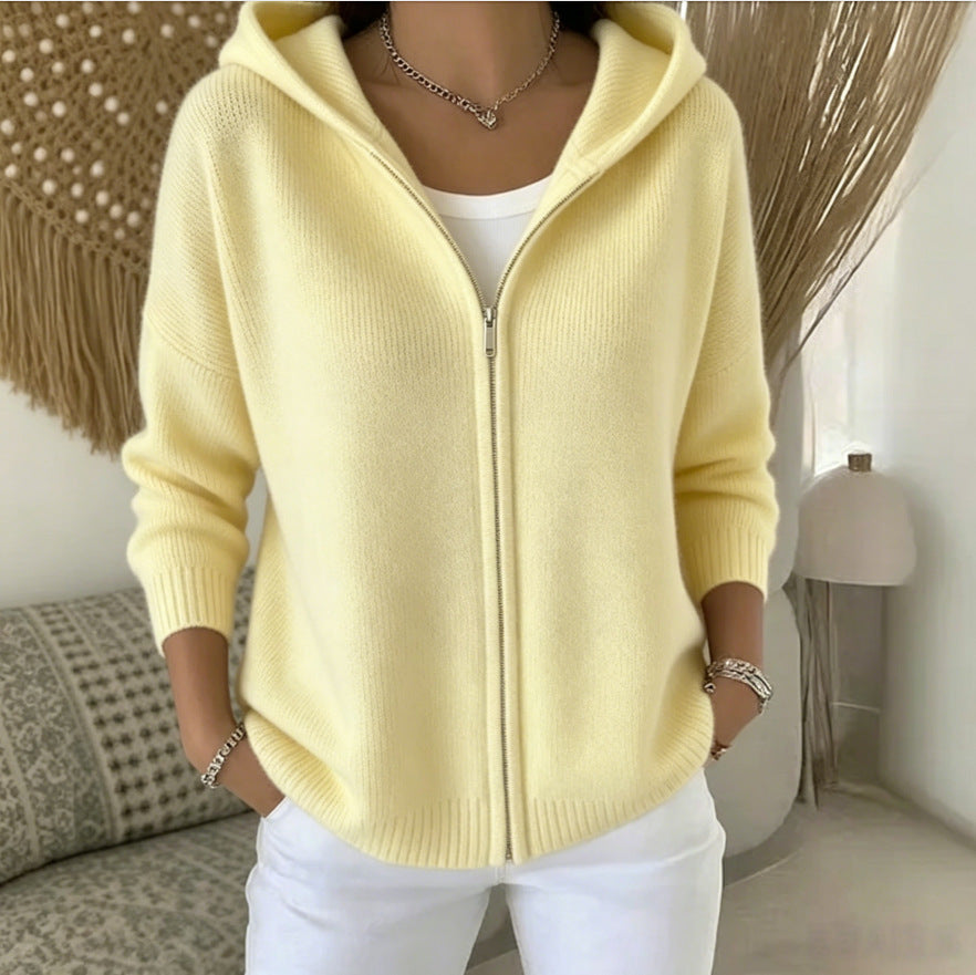 Strick-Hoodie mit Reissverschluss