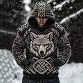 Loose Fit Kapuzenpullover mit Tiermotiv