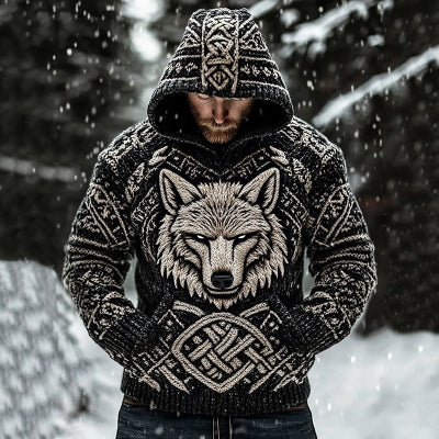 Loose Fit Kapuzenpullover mit Tiermotiv