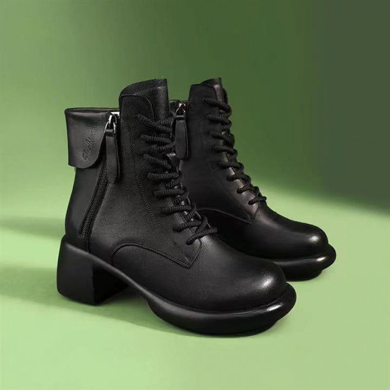 Vintage Leder-Boots mit Chunky-Sohle – Bild 6 | LuxeStyle