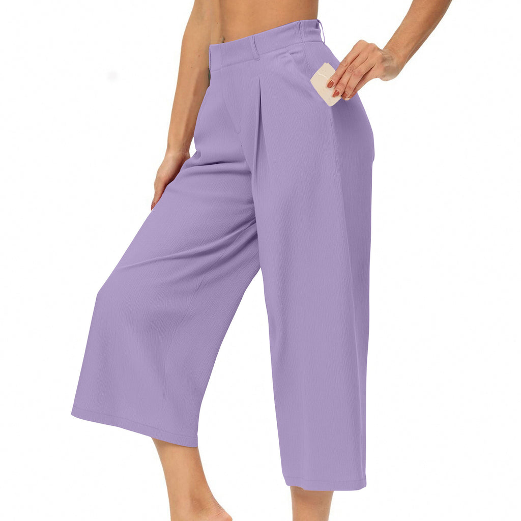 High-Waist Cropped Shorts mit weitem Bein