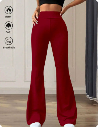 Dünne High-Waist Yoga Leggings mit weitem Bein