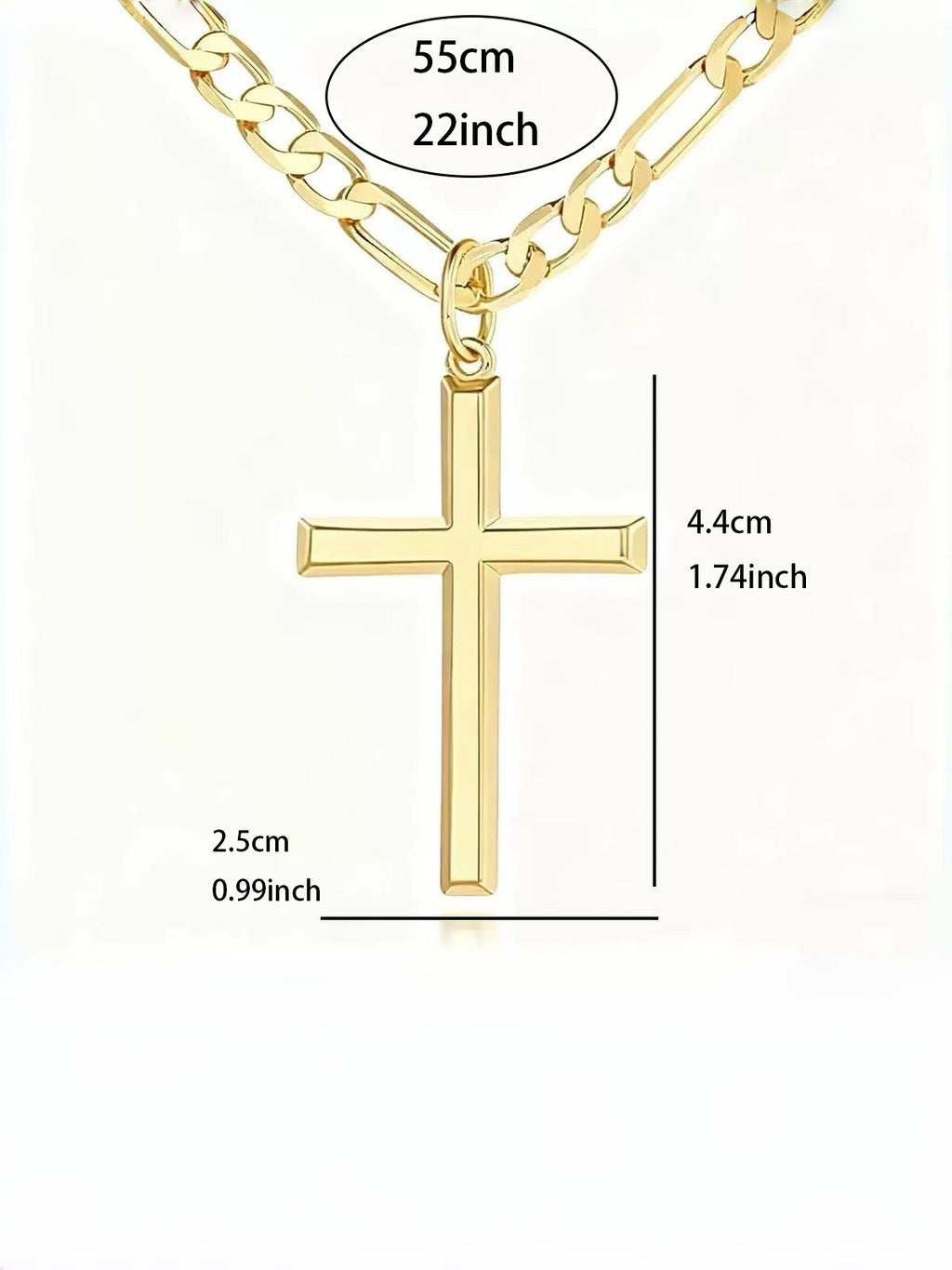 Kreuz-Halskette Gold mit Edelstahl-Anhänger