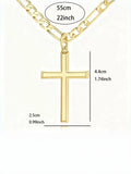 Kreuz-Halskette Gold mit Edelstahl-Anhänger