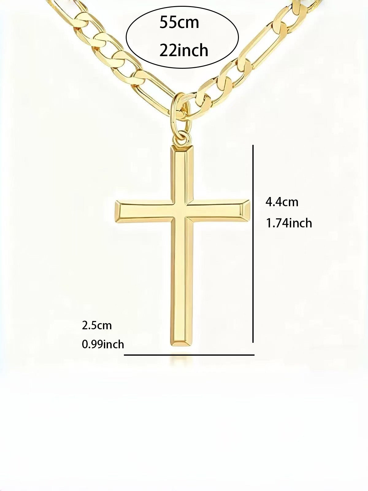 Kreuz-Halskette Gold · Edelstahl-Anhänger