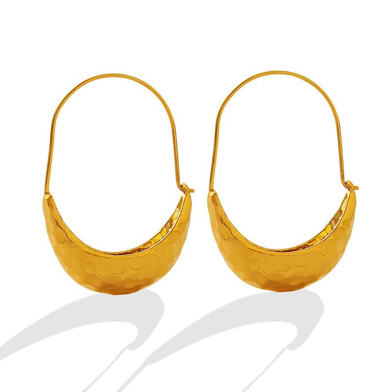 Ohrringe «Barque» mit geprägtem Design – LuxeStyle