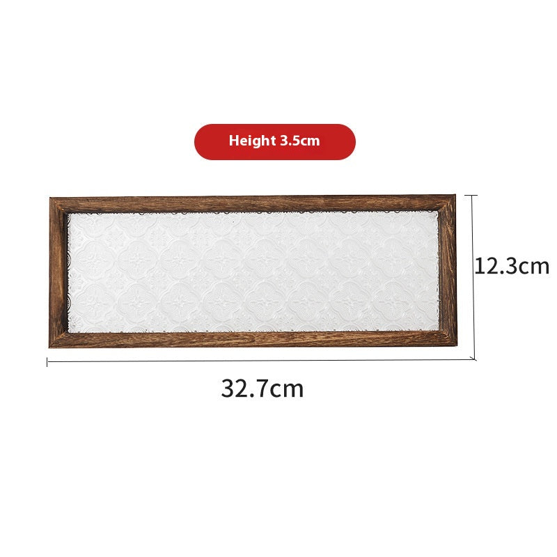 Retro Begonien-Tablett aus Holz und Glas – Bild 3 | LuxeStyle
