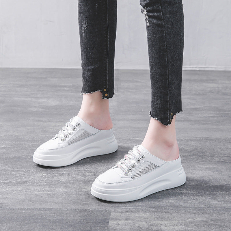 Damen Plateau Pantoletten aus Leder – Bild 3 | LuxeStyle