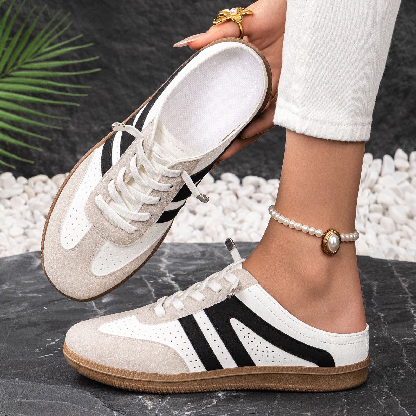 Bequeme Slip-on Halbslipper-Sneaker