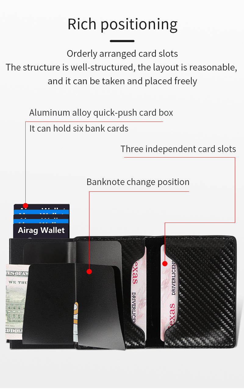 Slim Wallet mit RFID-Schutz und Kartenautomatik