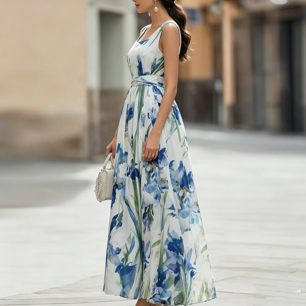 Strandkleid ärmellos mit Print