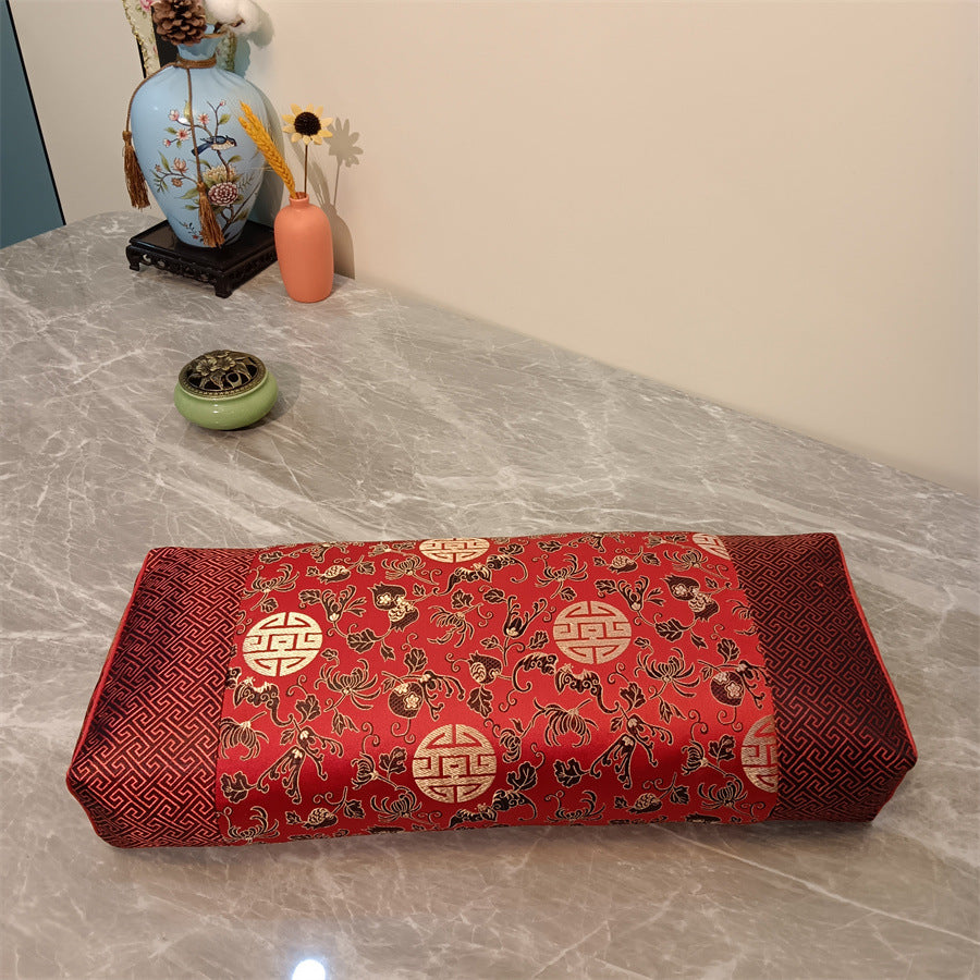 Brocade Raute Beifuss-Kissen mit Buchweizenschalen – Ansicht 5