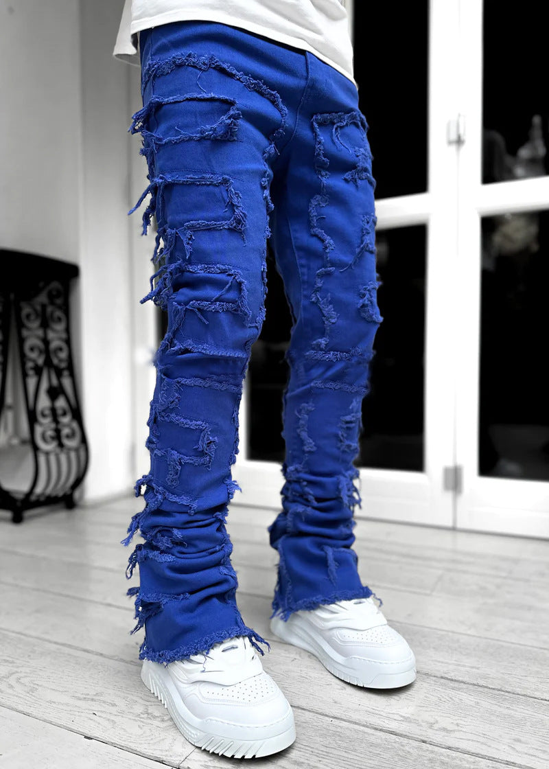 Individuelle Patched Jeans für Herren