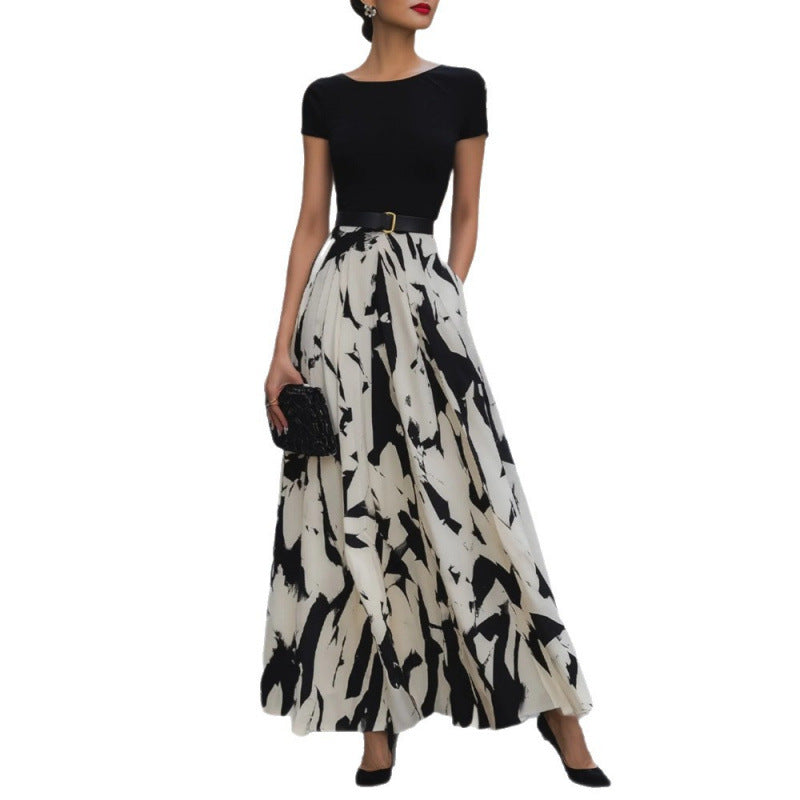 Elegantes Patchwork Maxikleid mit Print – Bild 3 | LuxeStyle