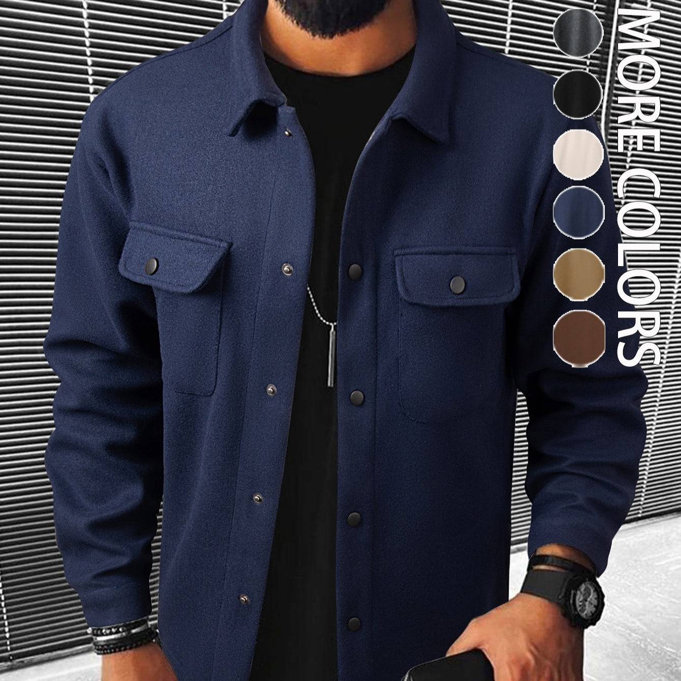 Herren Workwear Jacke mit Reverskragen