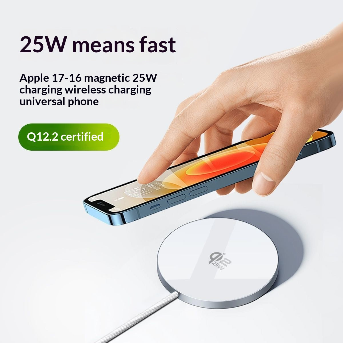 Tragbares magnetisches Wireless-Ladegerät mit Kabel