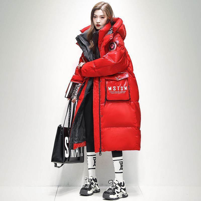 Extra dicke Daunenjacke im Patchwork-Stil