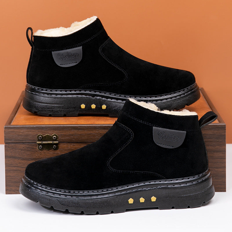 Warme Lammfell-Boots aus Veloursleder