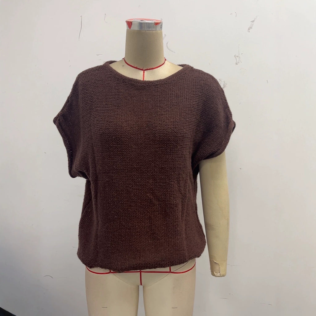 Elegantes Retro Fledermaus-Top mit Rundhals