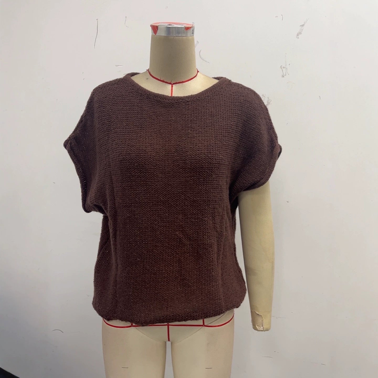 Elegantes Retro Fledermaus-Top mit Rundhals