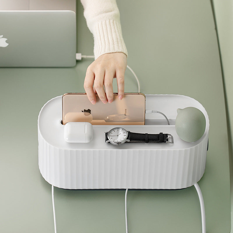 Steckdosen-Organizer mit Kabelbox & Telefonfach