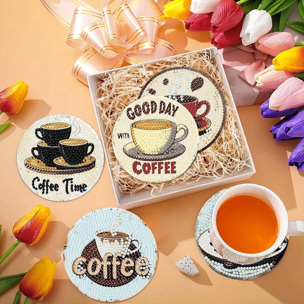 DIY-Kaffeemuster-Diamant-Kunst Untersetzer