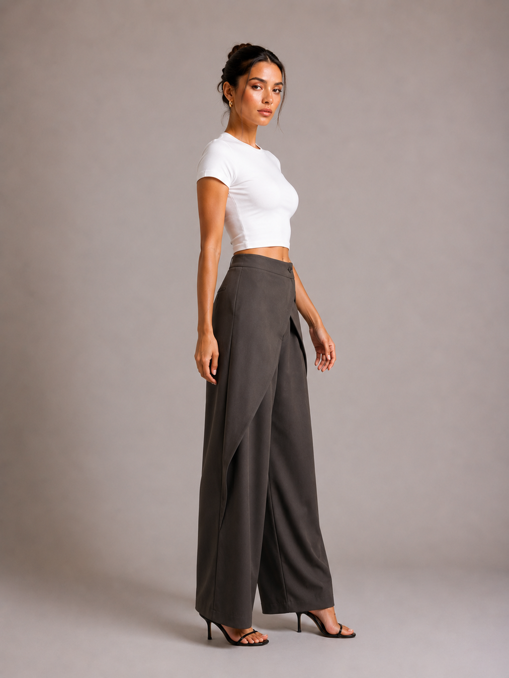 Asymmetrische Wide Leg Hose