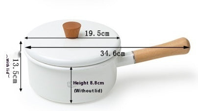 Emaille Suppentopf mit Holzgriff