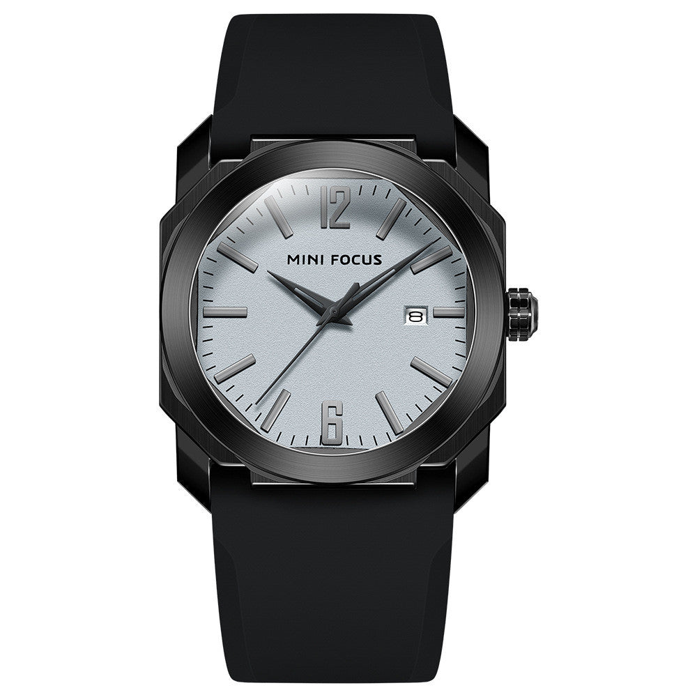 Wasserdichte Herrenuhr mit Kalender und Silikonband | LuxeStyle
