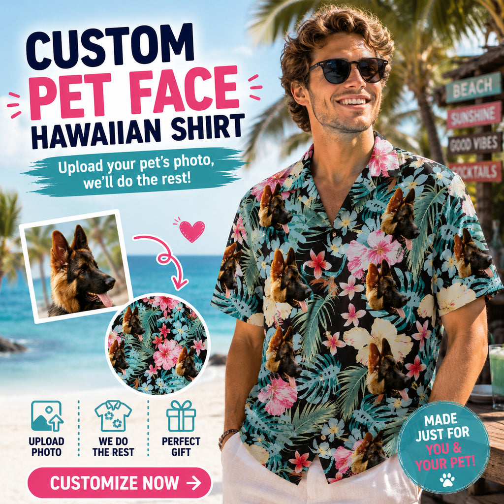 Hawaiihemd mit Hibiskus & Monstera-Print – Bild 3 | LuxeStyle