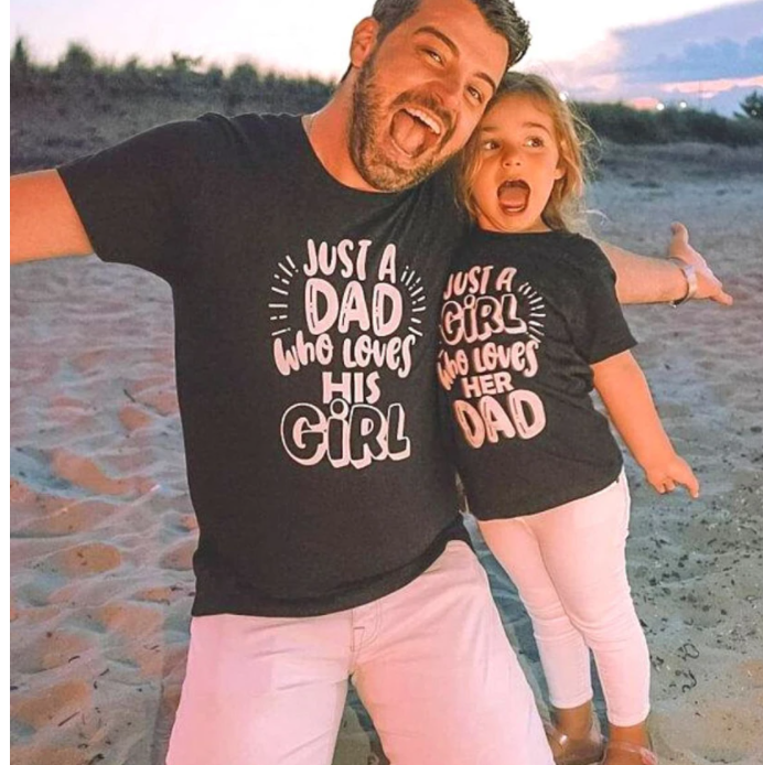 Partnerlook T-Shirt "Just A Dad Who Loves His Girl"