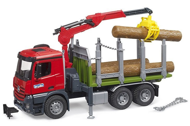 MB Arocs Holztransport LKW mit Ladekran, Greifer und 3 Baumstämmen