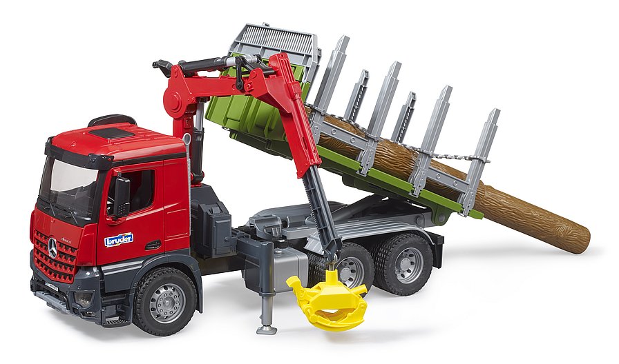 MB Arocs Holztransport LKW mit Ladekran, Greifer und 3 Baumstämmen – Bild 1 | LuxeStyle