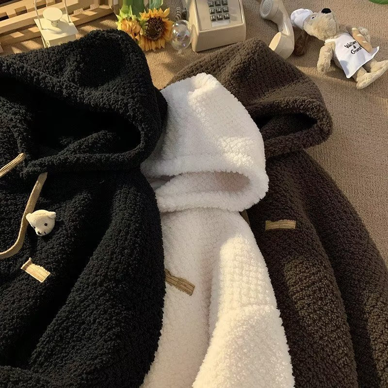 Extra-dickes Lammwoll-Fleece-Hoodie