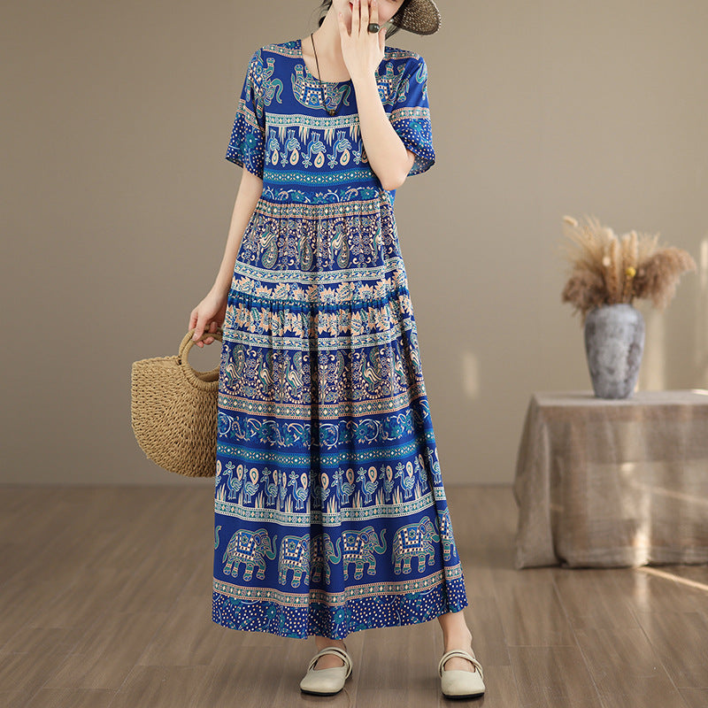 Figurbetontes Vintage Maxikleid im Ethno-Stil – Bild 7 | LuxeStyle