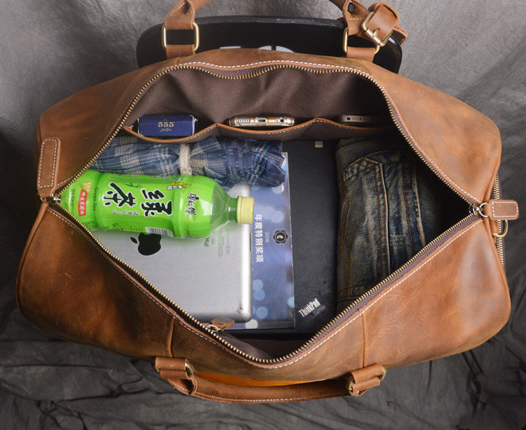 Retro-Reisetasche aus Rindsleder für Herren – Bild 5 | LuxeStyle
