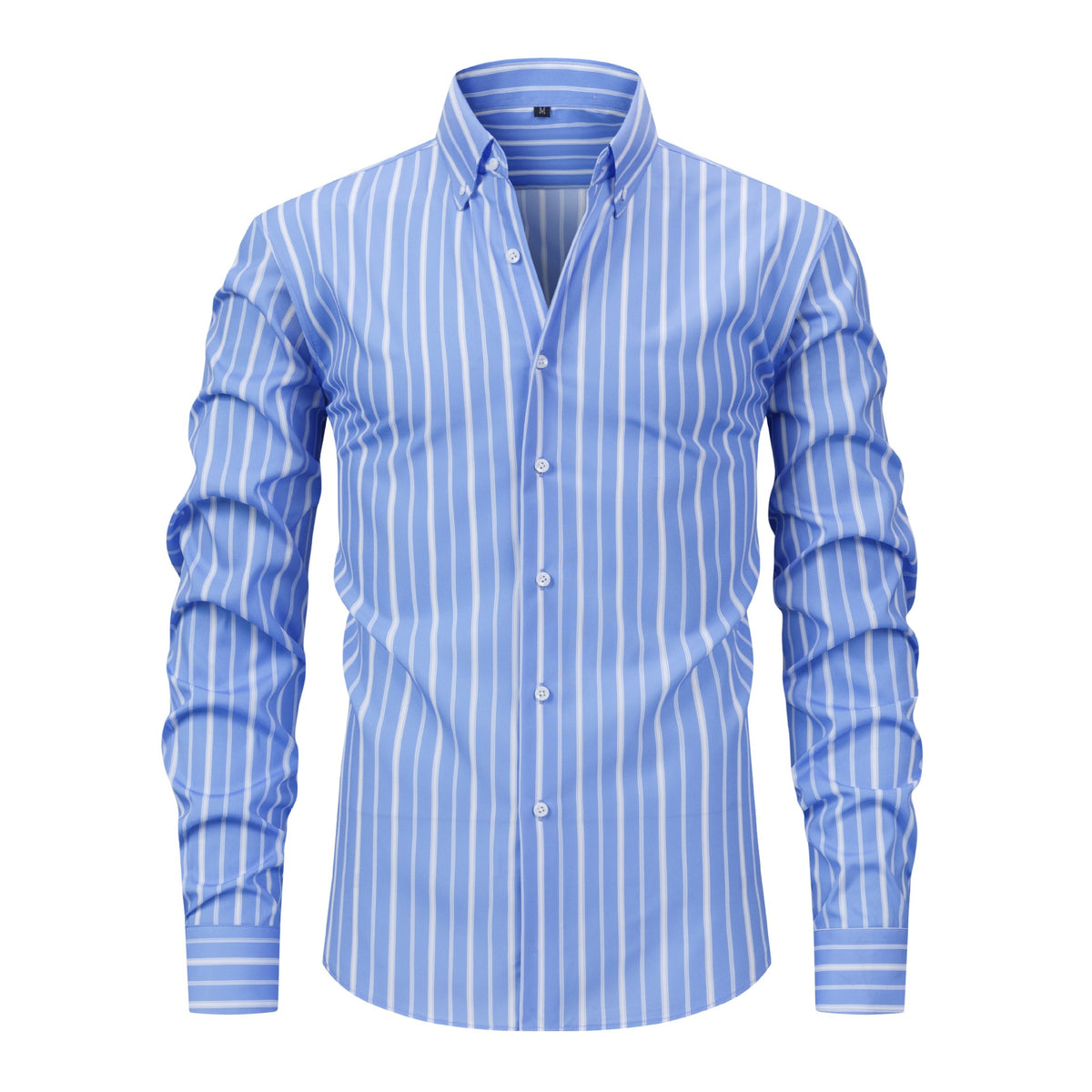Herren Hemd gestreift mit Revers und langen Ärmeln – Bild 2 | LuxeStyle
