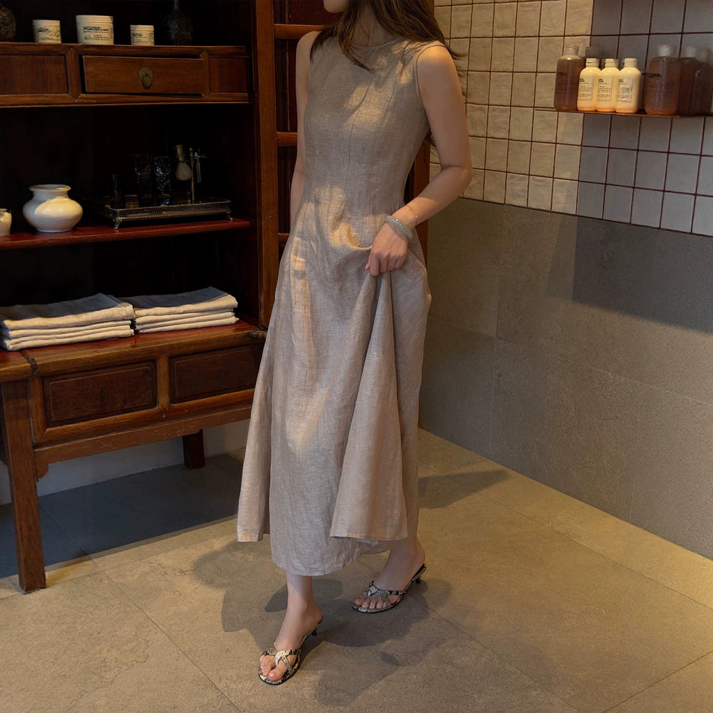 Leinen Tanktop-Kleid – Bild 5 | LuxeStyle