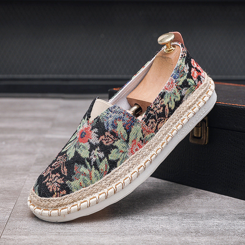 Slip-on Fisherman Schuhe mit Blumenmuster