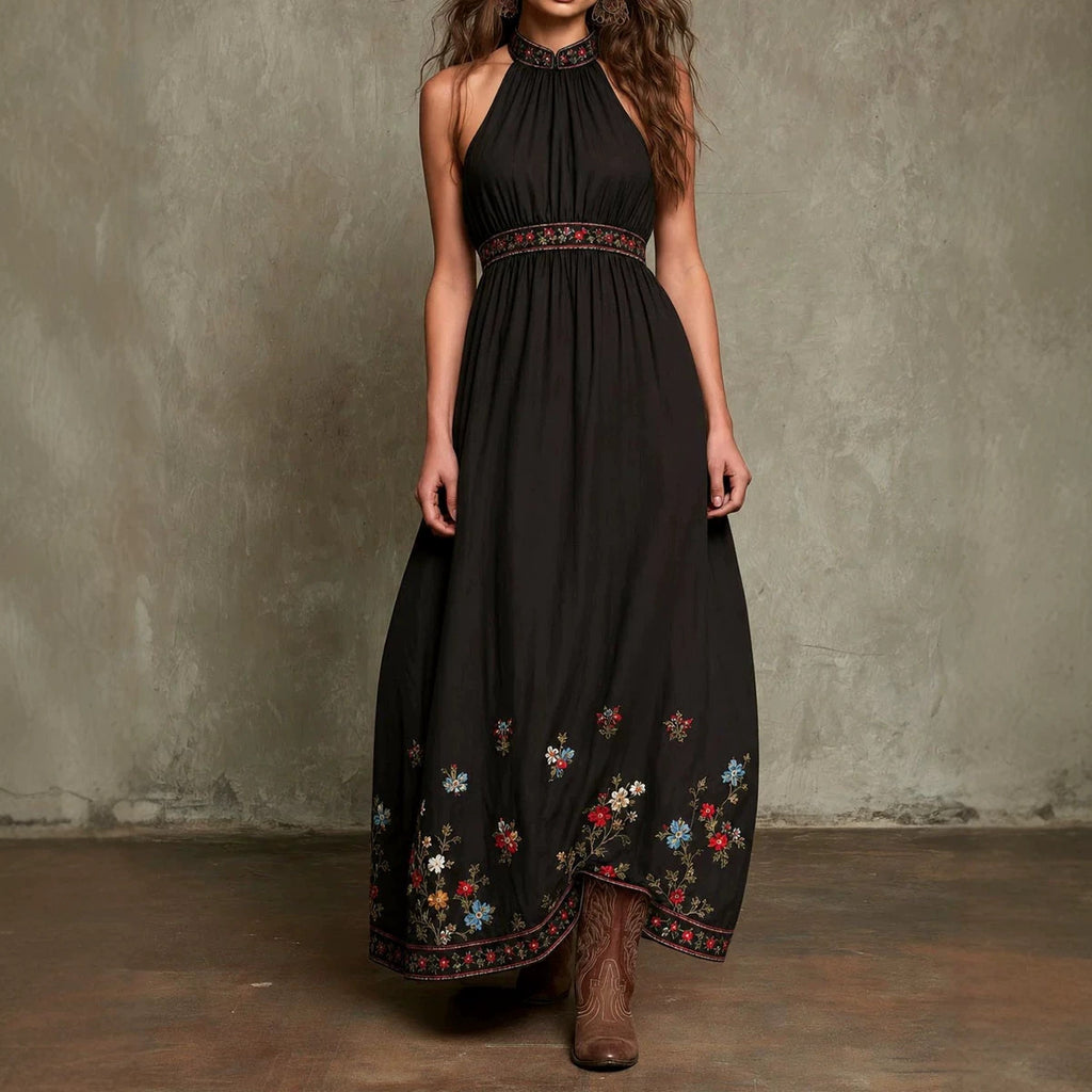 Elegantes Neckholder-Kleid mit Blumenmuster