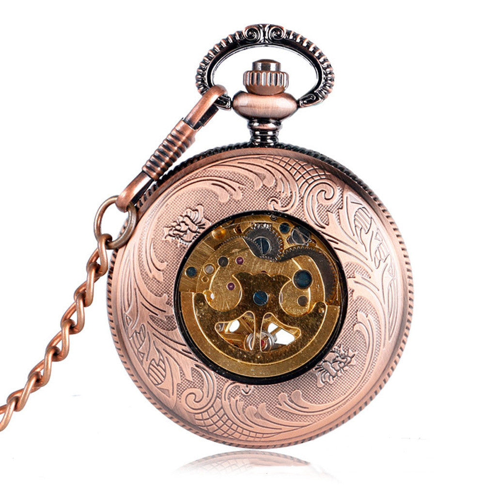 Skelett-Taschenuhr mit Sonnenblumen-Design