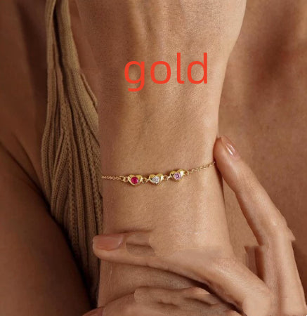Personalisiertes Zirkon-Armband mit Herz