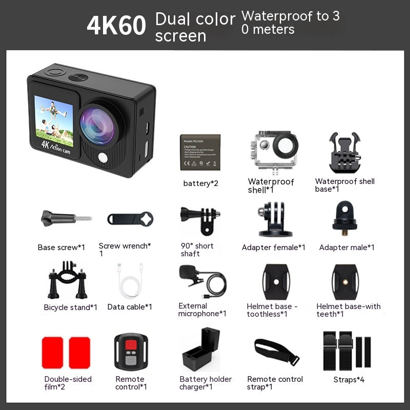 Wasserdichte Action-Kamera mit 4K-Auflösung