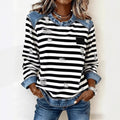 Raglan Denim Patchwork Sweatshirt