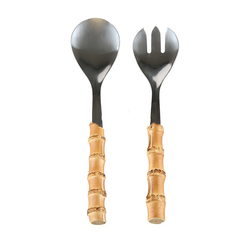 Besteckset aus Edelstahl mit Bambusgriff – Bild 4 | LuxeStyle
