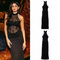 Elegantes Strickkleid mit Spitze und Neckholder