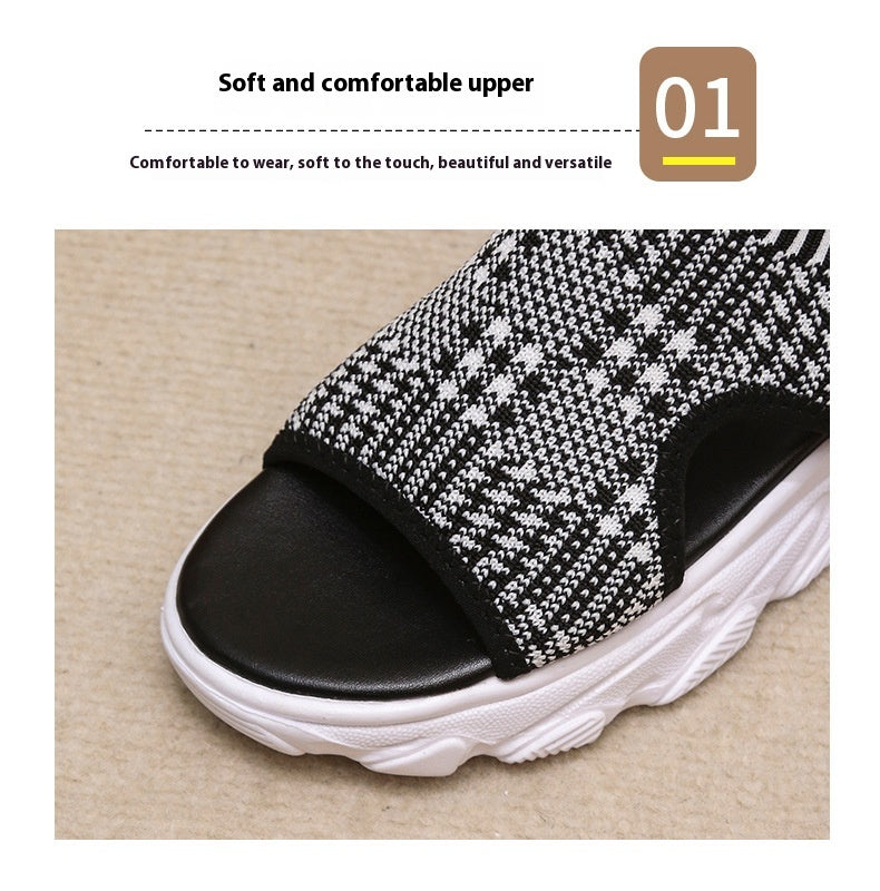 Gewobene Plateau-Sandalen mit mittlerem Absatz – Bild 3 | LuxeStyle