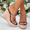 Hemp-Muffin-Plattform-Sandalen mit Rhabarber-Bänder – Bild 6 | LuxeStyle