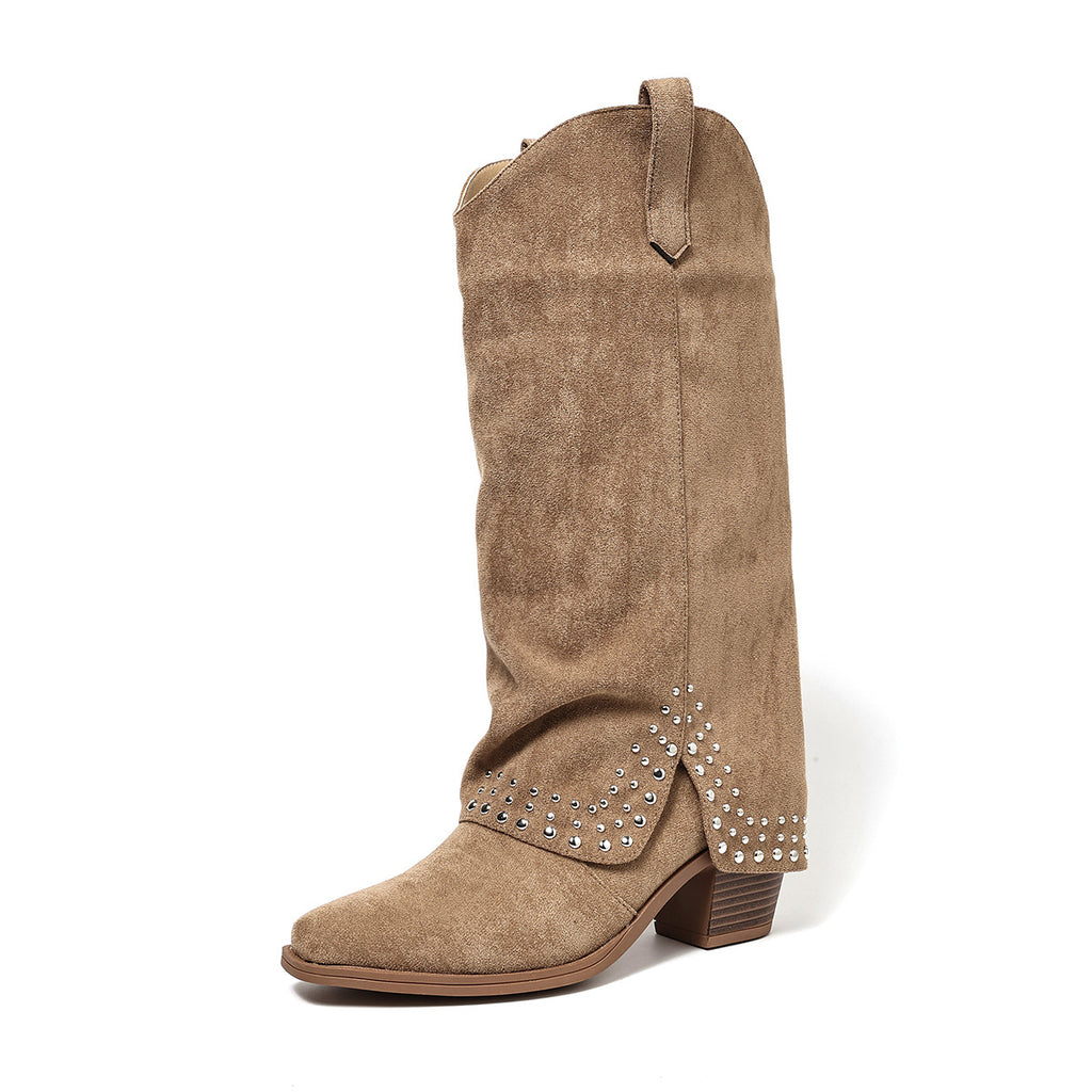 Rivetten-Boots mit Blockabsatz